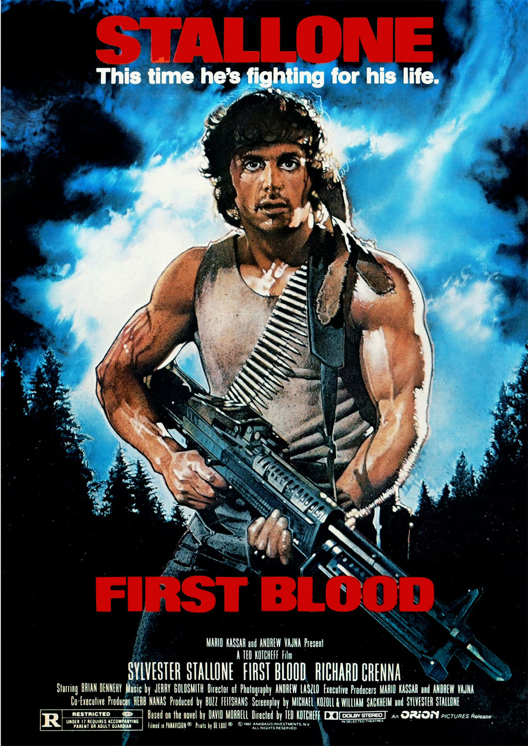 Rambo First Blood Movie Poster High Quality Glossy Paper A1 A2 A3 A4 A3 Framed A4 Framed