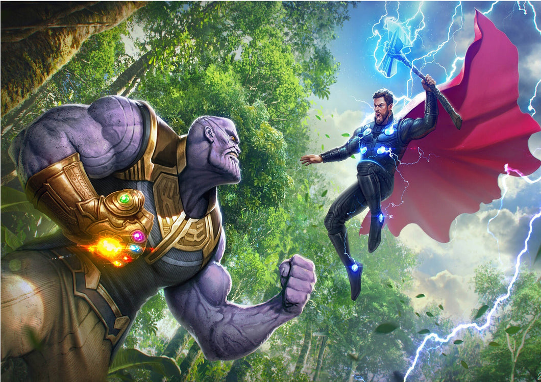 Avengers Thanos vs Thor Movie Poster Framed or Unframed Glossy Poster Free UK Shipping!!!