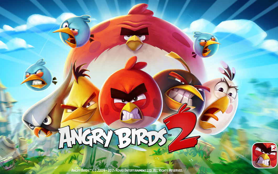 Angry Birds 2 Animated Movie Poster Framed or Unframed Glossy Poster Free UK Shipping!!!