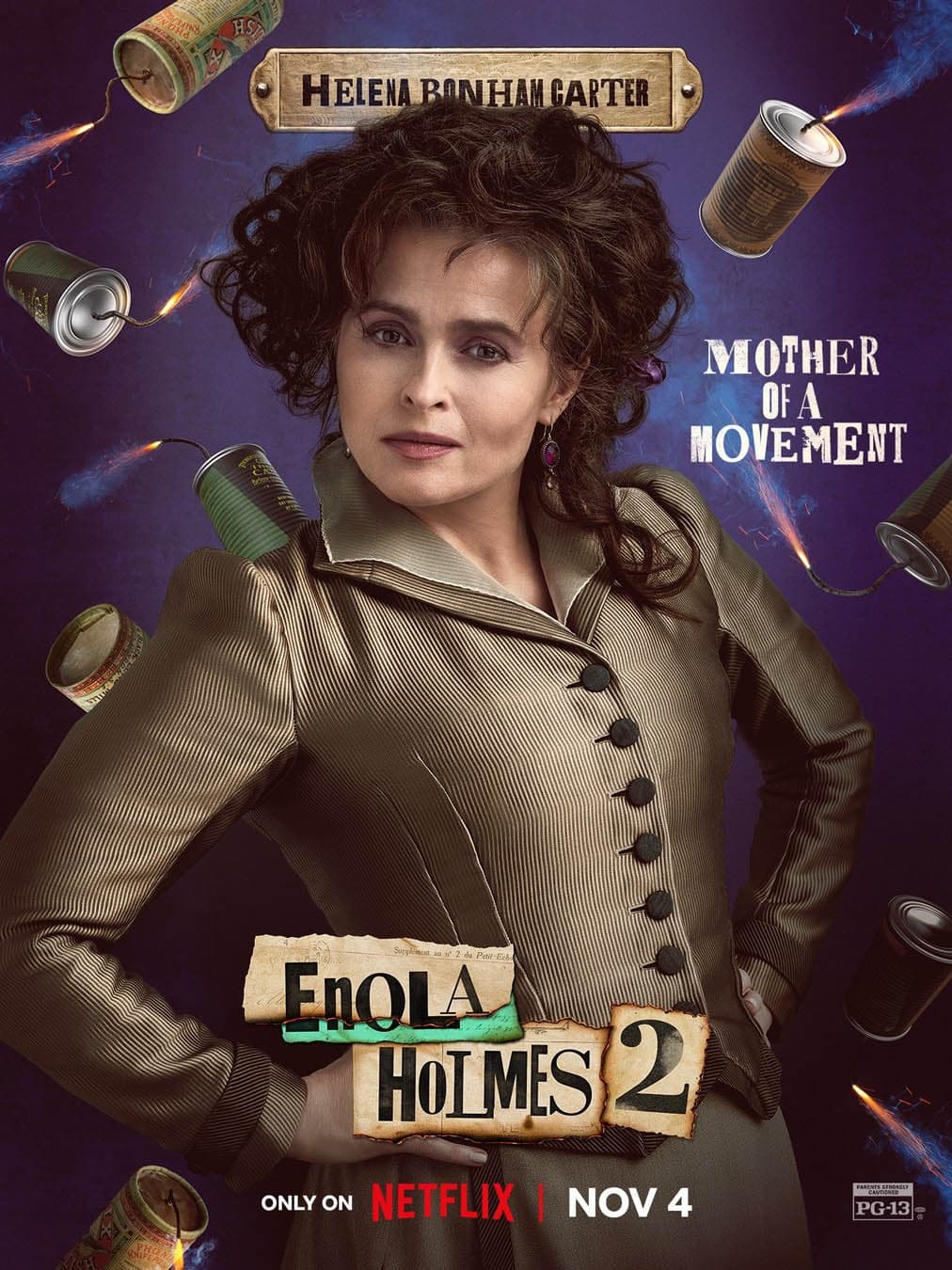 Enola Holmes 2 Eudoria Holmes (2022) Movie Poster High Quality Glossy Paper A1 A2 A3 A4 A3 Framed or Unframed!!!