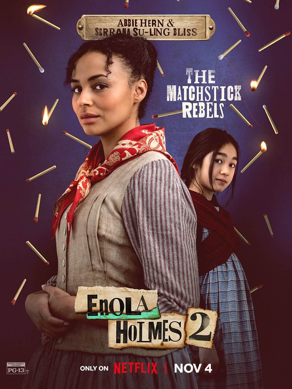 Enola Holmes 2 Mae & Bessie (2022) Movie Poster High Quality Glossy Paper A1 A2 A3 A4 A3 Framed or Unframed!!!