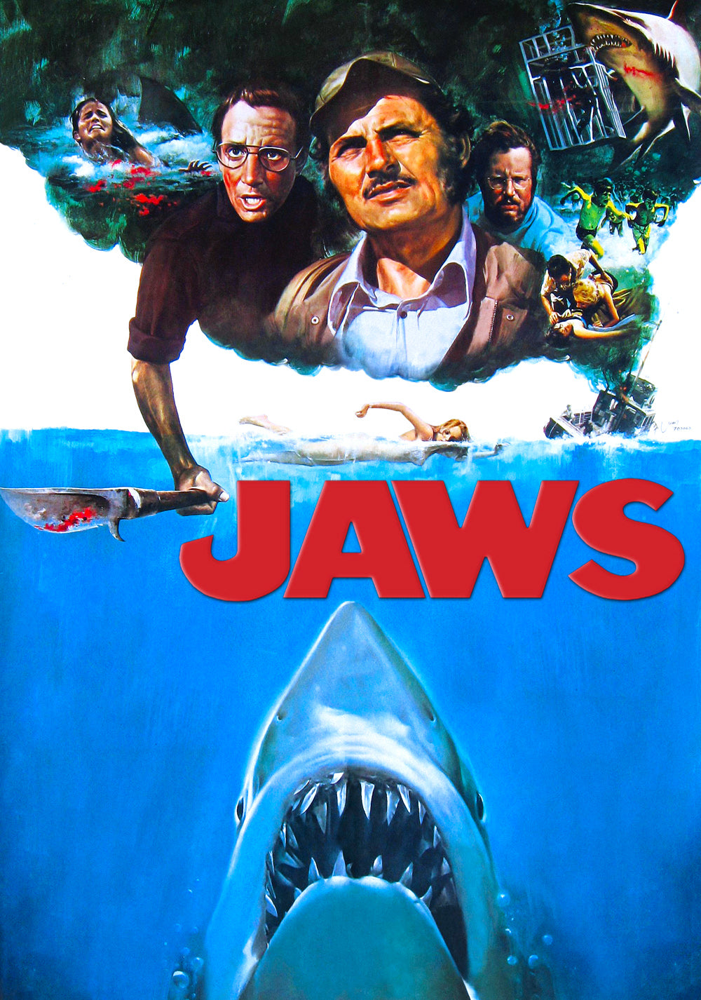 Jaws Movie Poster Framed or Unframed Glossy Poster Free UK Shipping!!!