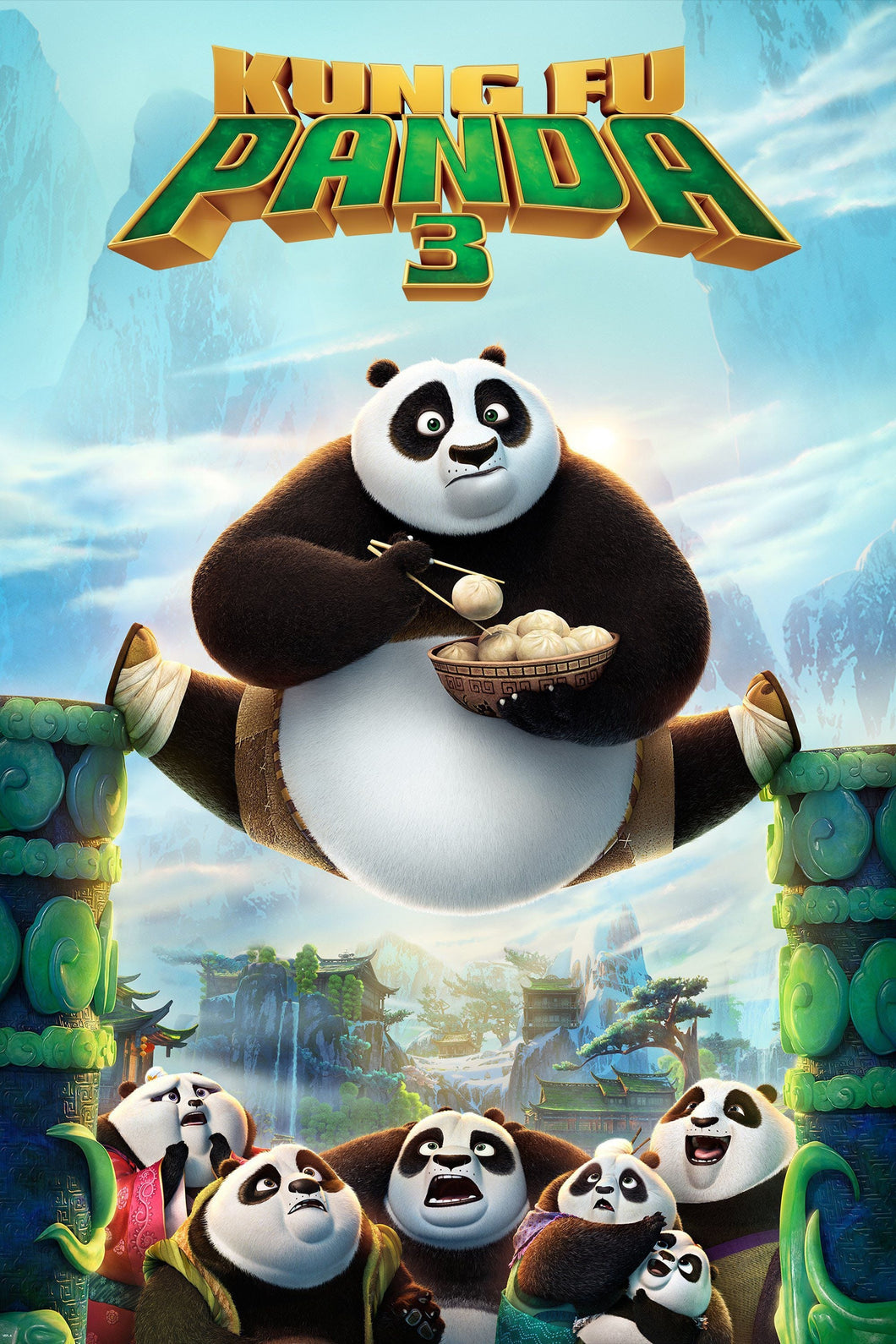 Kung Fu Panda 3 (2016) Animation Movie  High Quality Glossy Paper A1 A2 A3 A4 A3 Framed or Unframed!!!