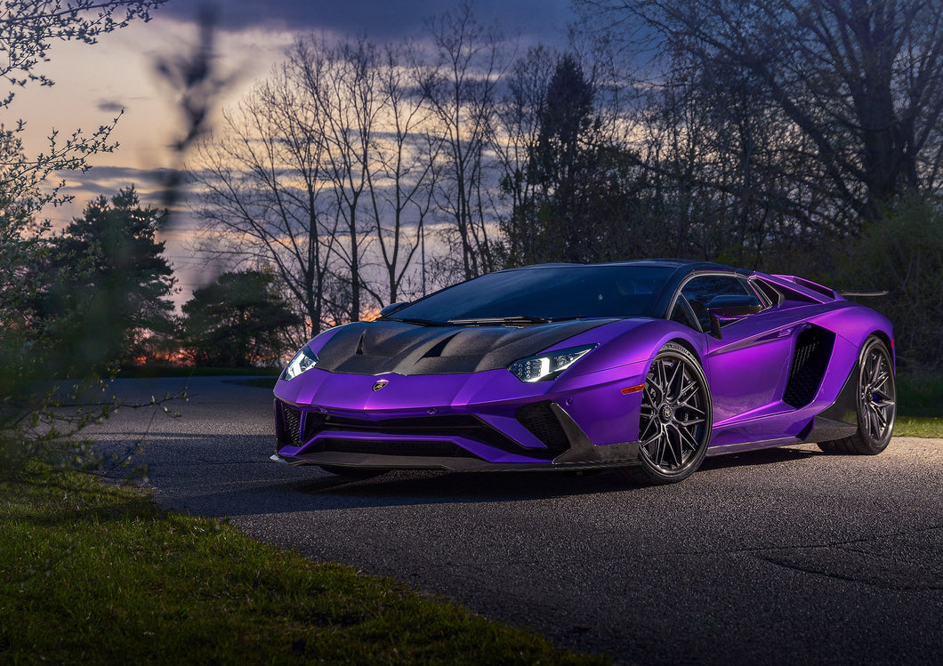 Lamborghini aventador purple 2 Cars Poster High Quality Glossy Paper A   FunkyGraphix