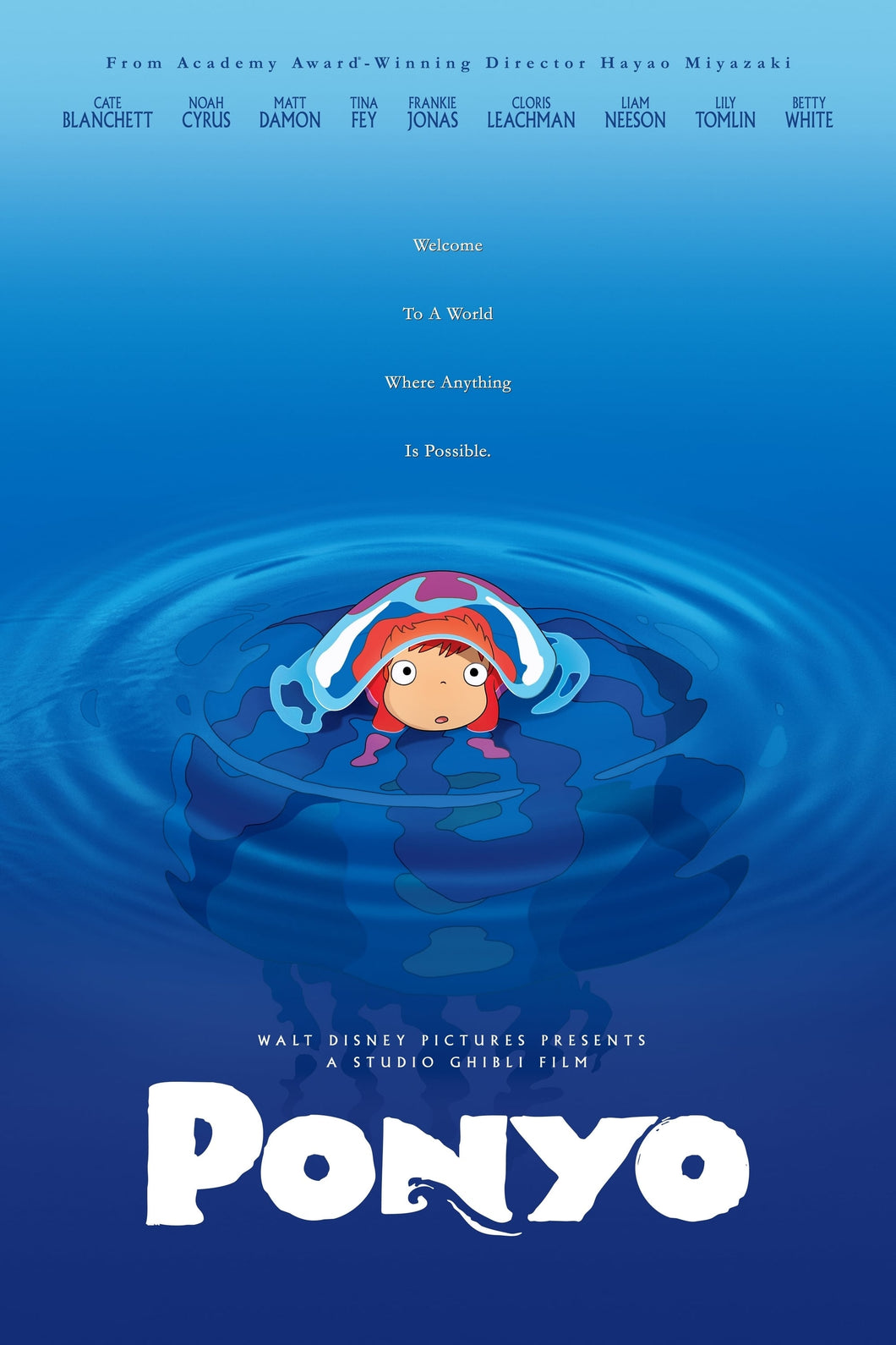 Ponyo (2008) Animated Movie Poster Framed or Unframed Glossy Poster Free UK Shipping!!!