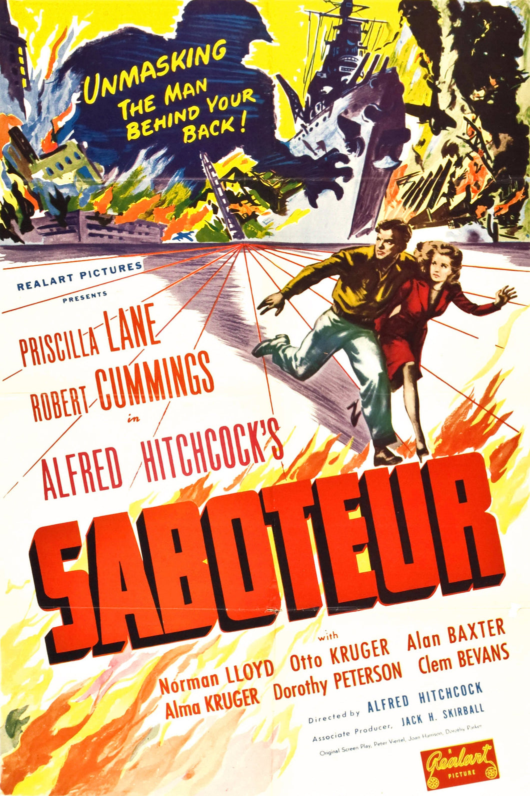 Saboteur (1942) v1 Movie Poster High Quality Glossy Paper A1 A2 A3 A4 A3 Framed or Unframed!!