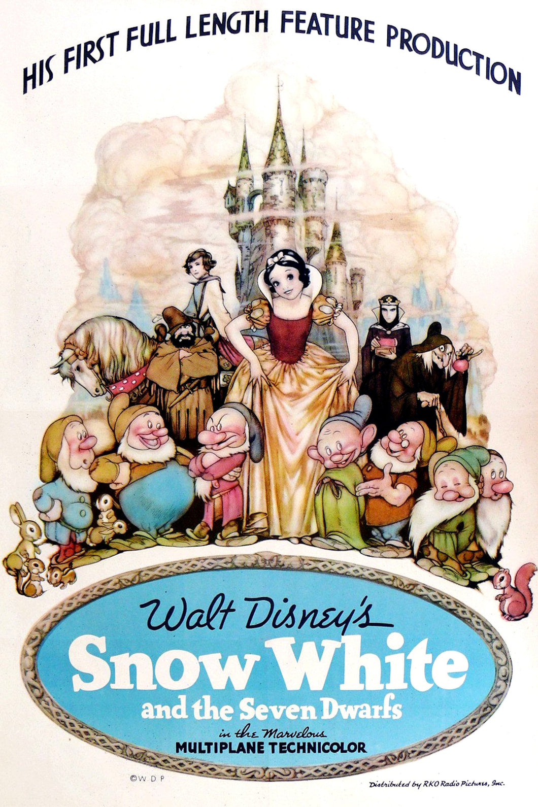 Snow White And The Seven Dwarfs (1937) V2 Animated Movie Poster Framed or Unframed Glossy Poster Free UK Shipping!!!