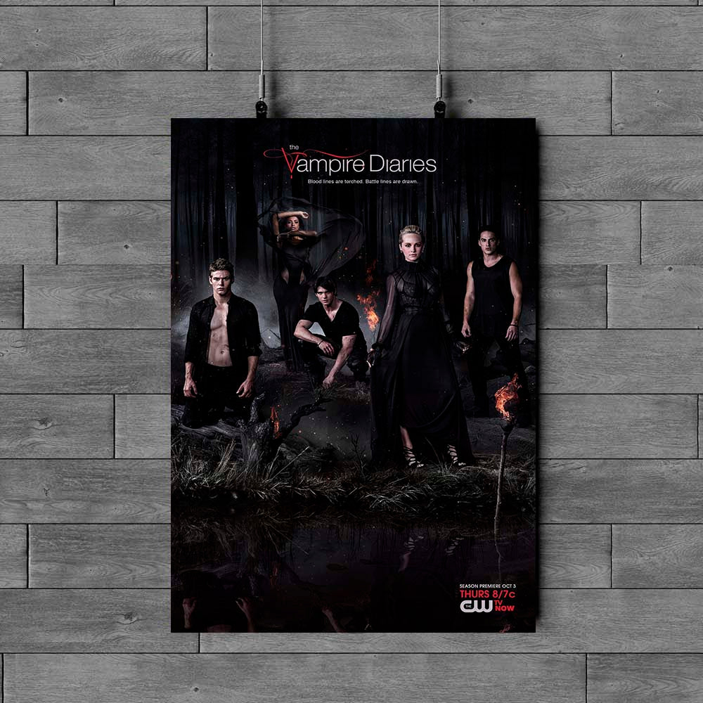 The Vampire Diaries v5 TV Series High Quality Glossy Paper A1 A2 A3 A4 A3 Framed or Unframed!!!