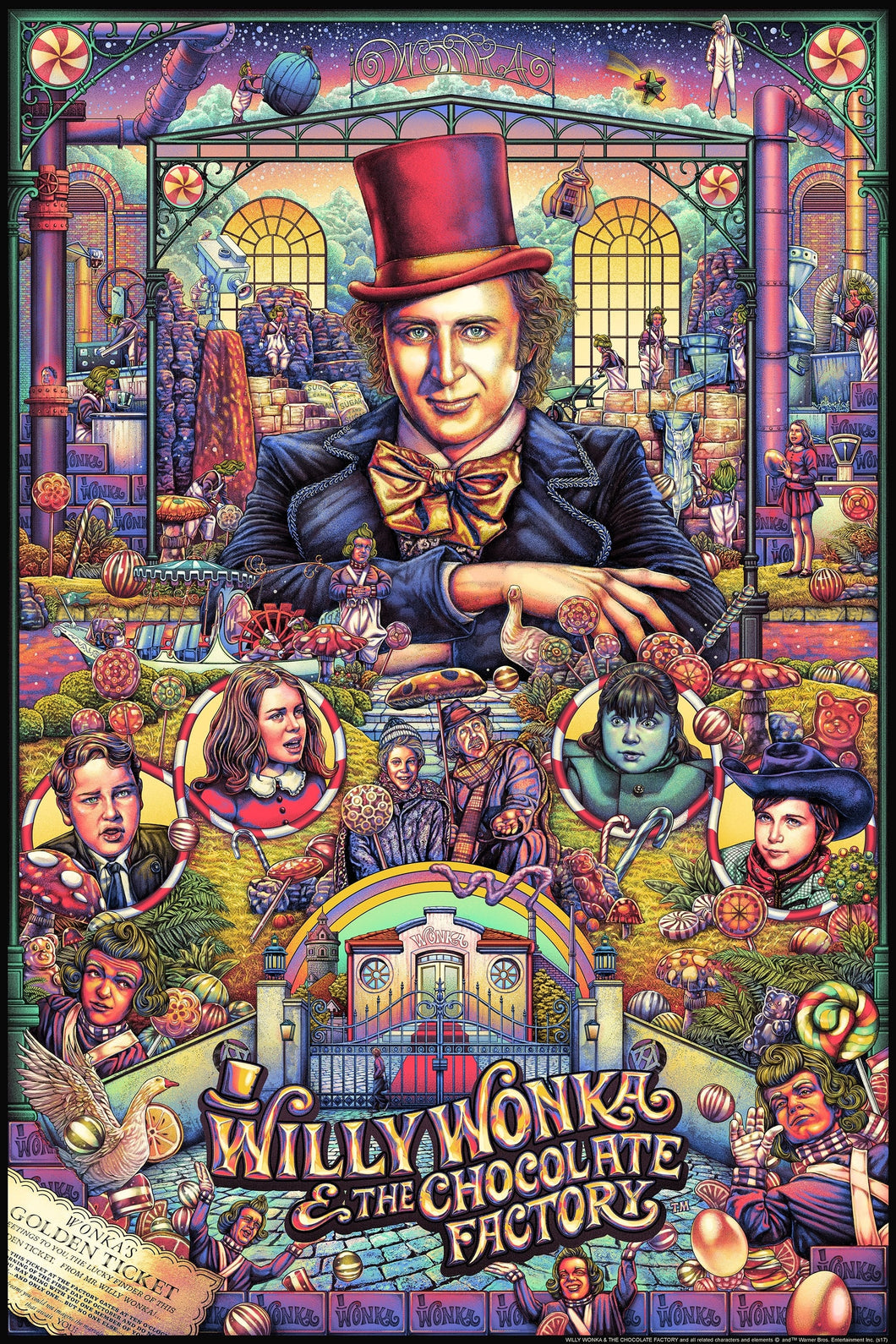 Willy Wonka and the Chocalte Factory 1971 v2 Movie Poster High Quality Glossy Paper A1 A2 A3 A4 A3 Framed or Unframed!!!